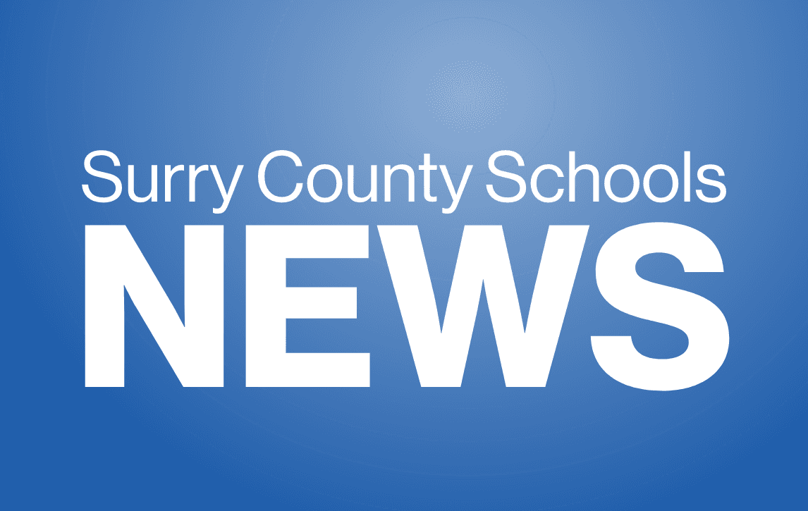 Surry county schools news on blue background