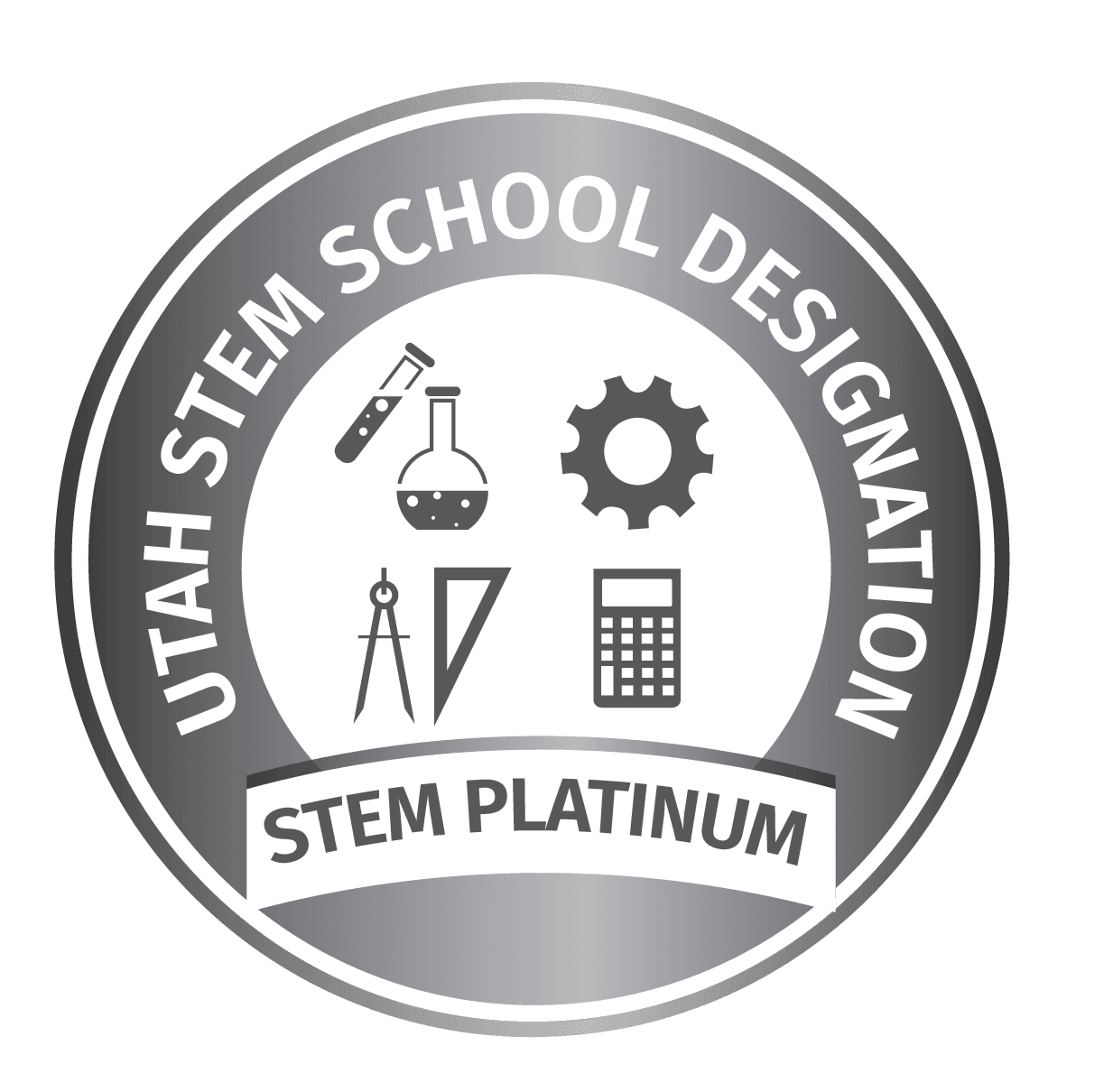 Utah Stem School Platinum logo.