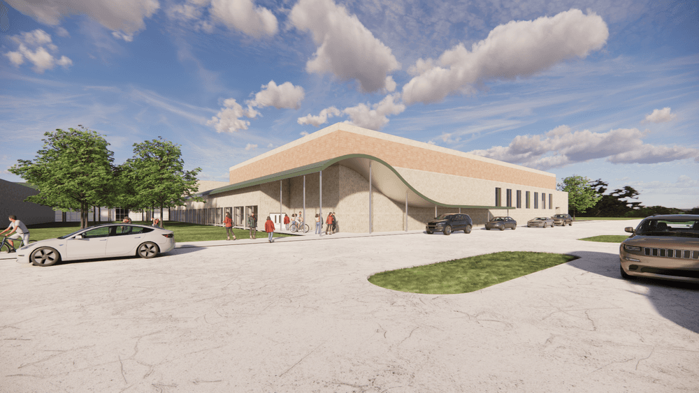 rendering of the athletic addition at stony point high school, funded through the 2024 Bond