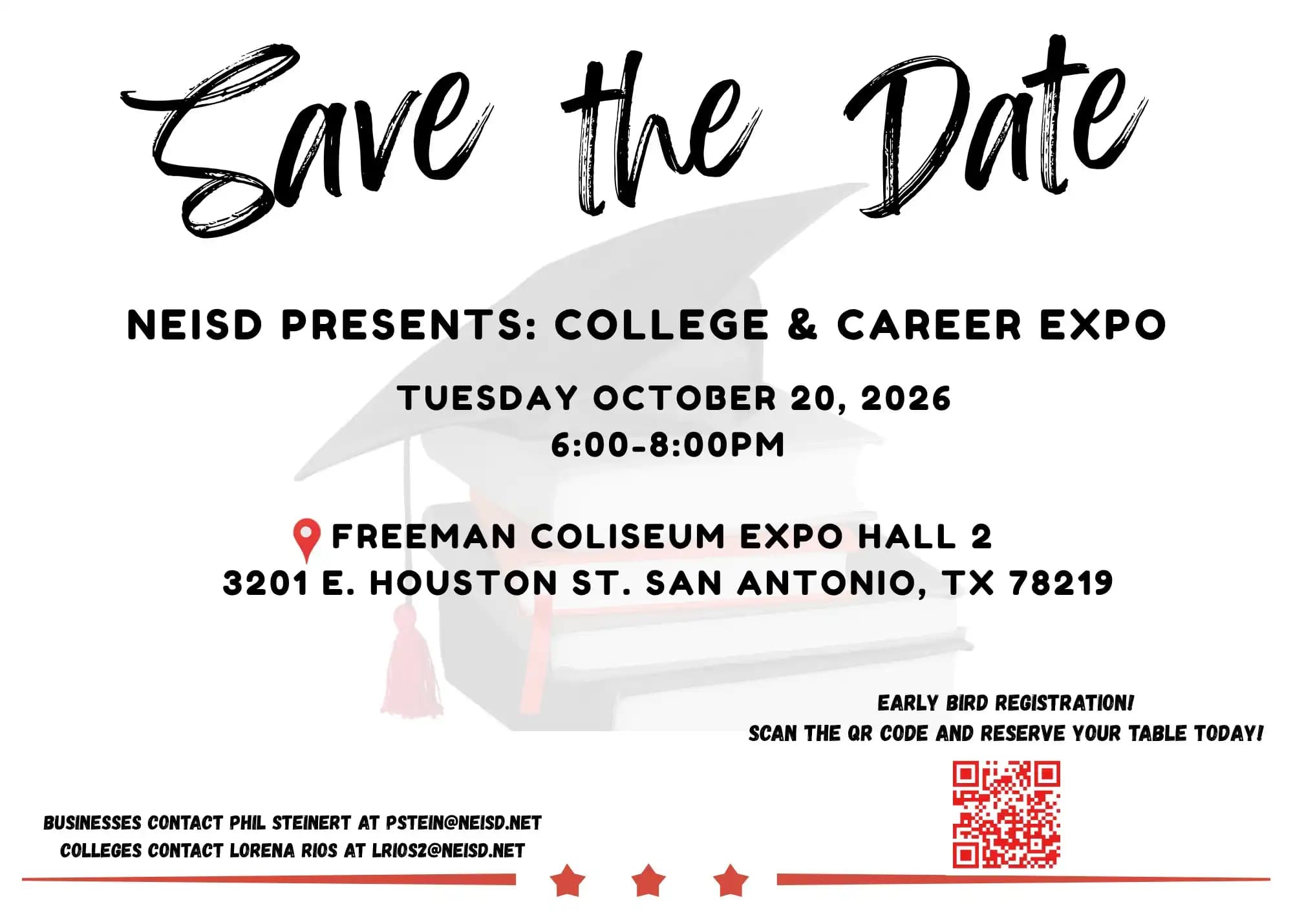 College Career Expo, Tuesday October 20th 6:00-8:00 PM at the Freeman Coliseum Expo Hall 2