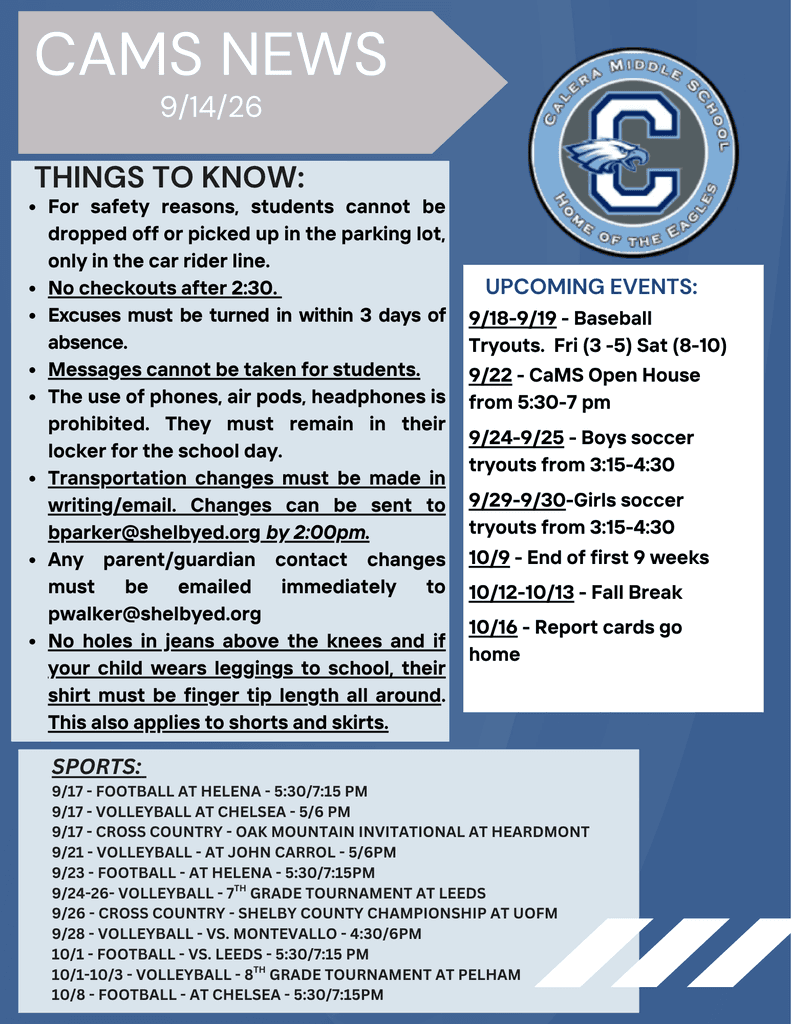 CaMS Newsletter 9/14/26