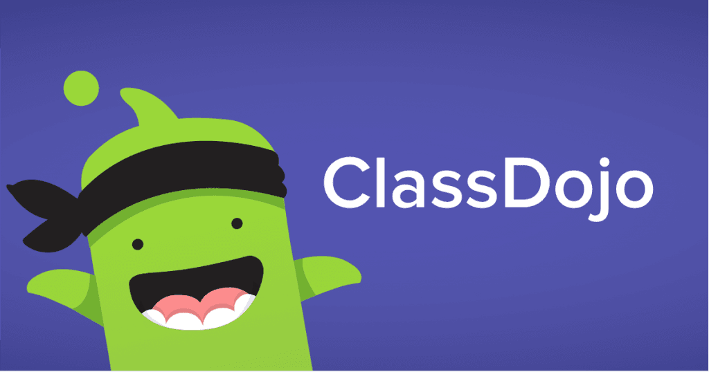 The ClassDojo logo features a friendly green monster with a black headband.