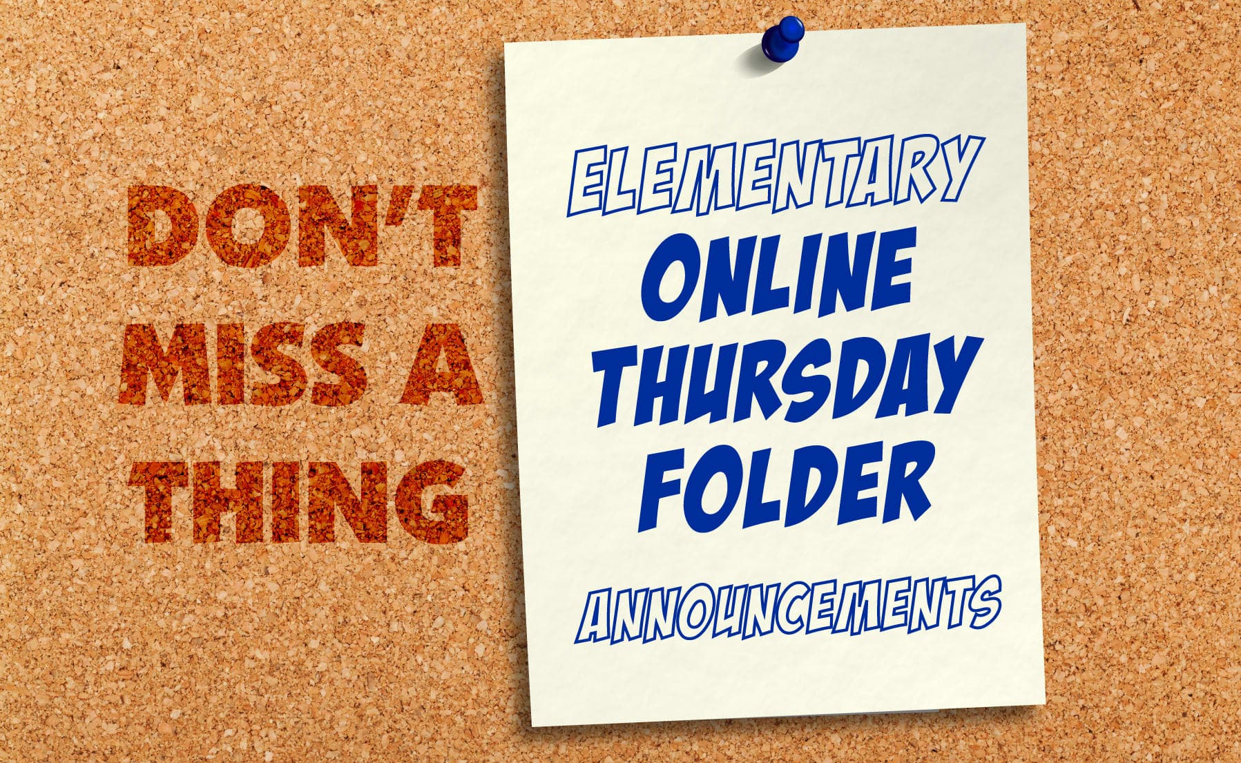 Poster stating ONline Thursday Folder