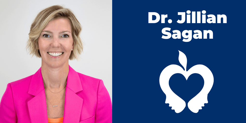 Image of Dr. Sagan with district logo