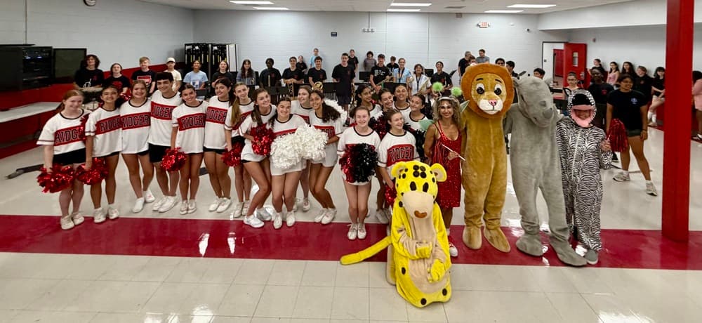 band cheer mascots