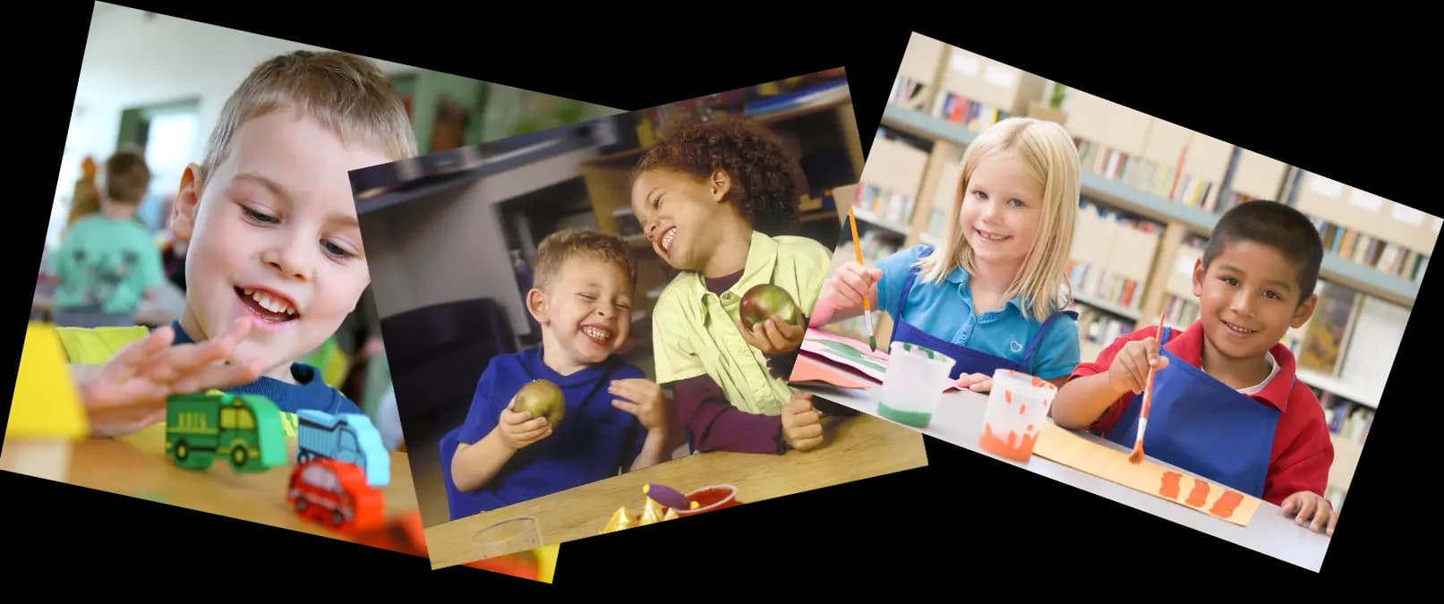 Collage of daycare children having fun
