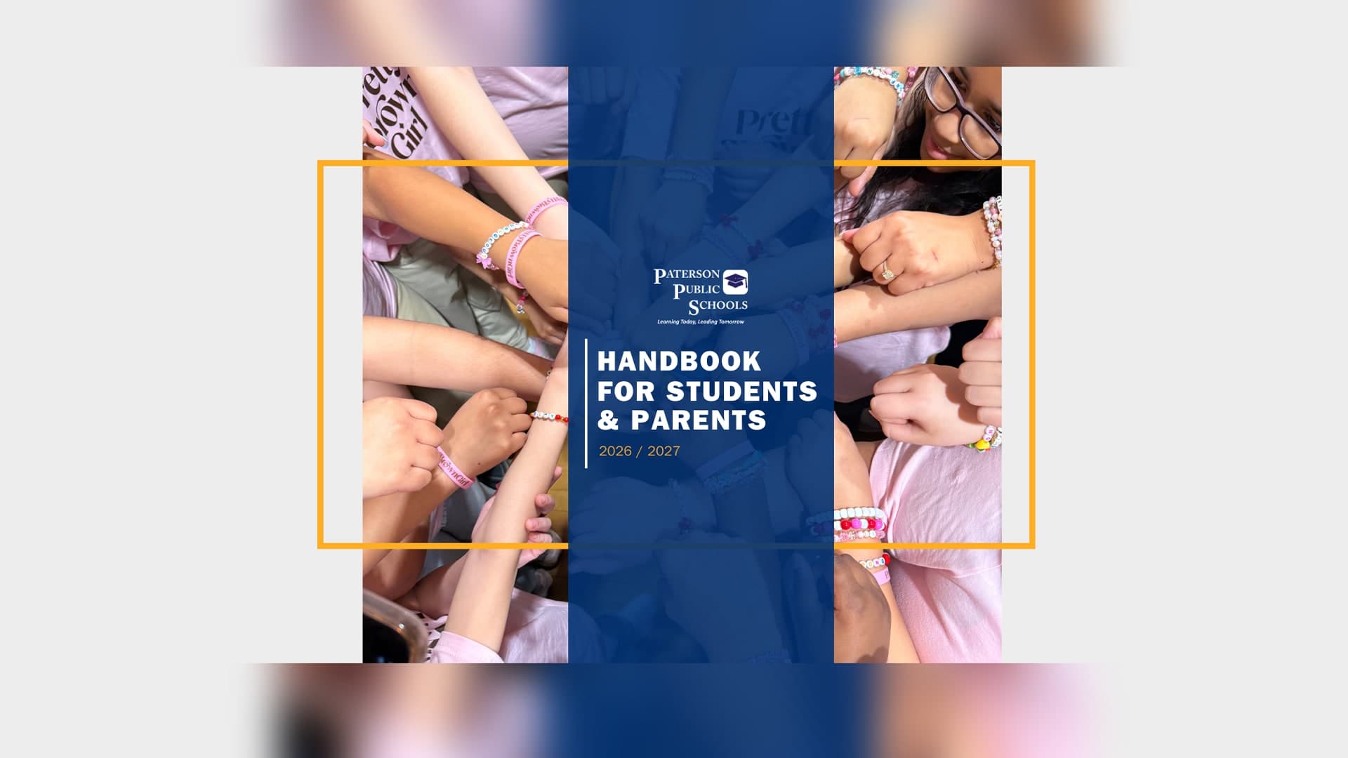 A 2026-2027 Handbook for Students and Parents graphic. Click the link below to access the handbook.