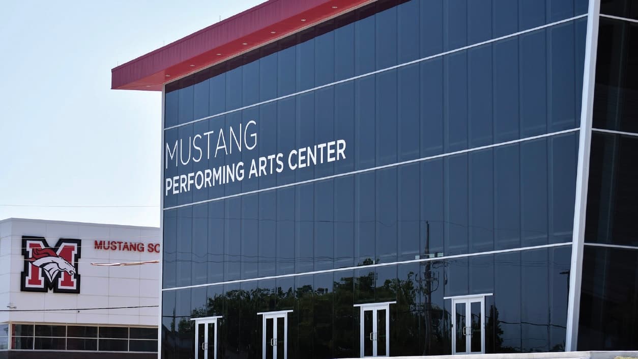 photo of the Mustang Performing Arts Center looking South