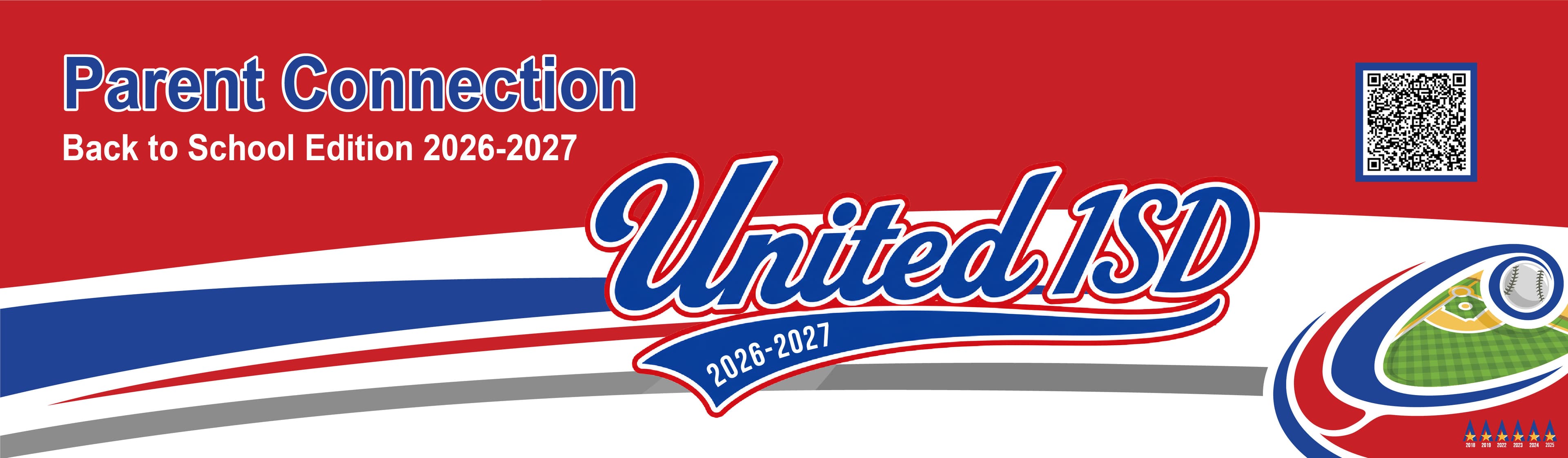 Red background with a Back to School wording. Baseball theme