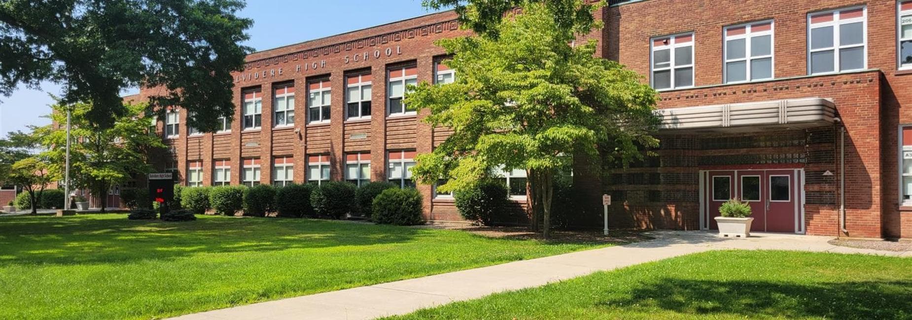 outside of school building