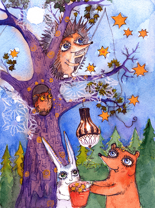 Baby Academy watercolor illustration
