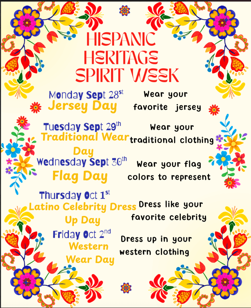 Spirit Week Sept. 28-Oct. 2