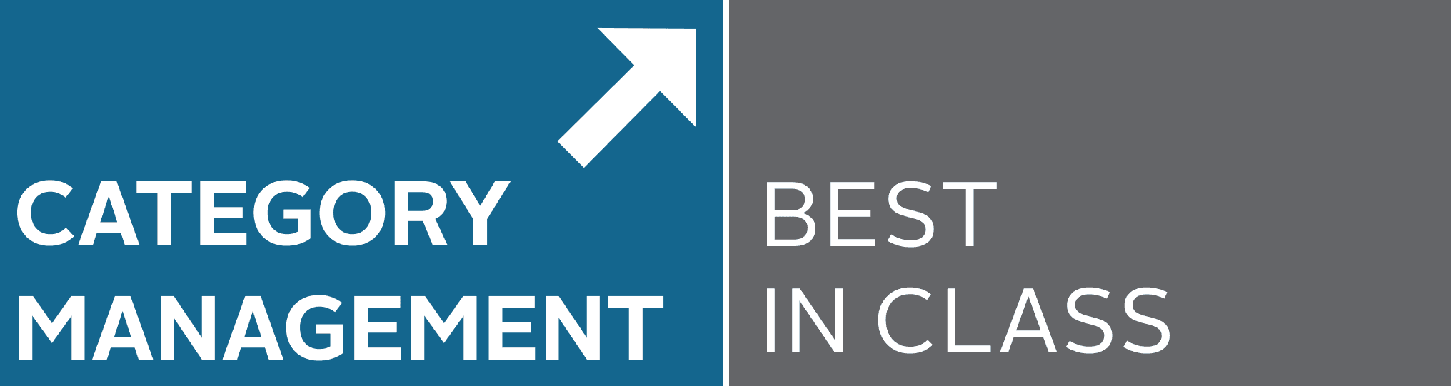 Blue and gray Category Management and Best in Class visual identifiers