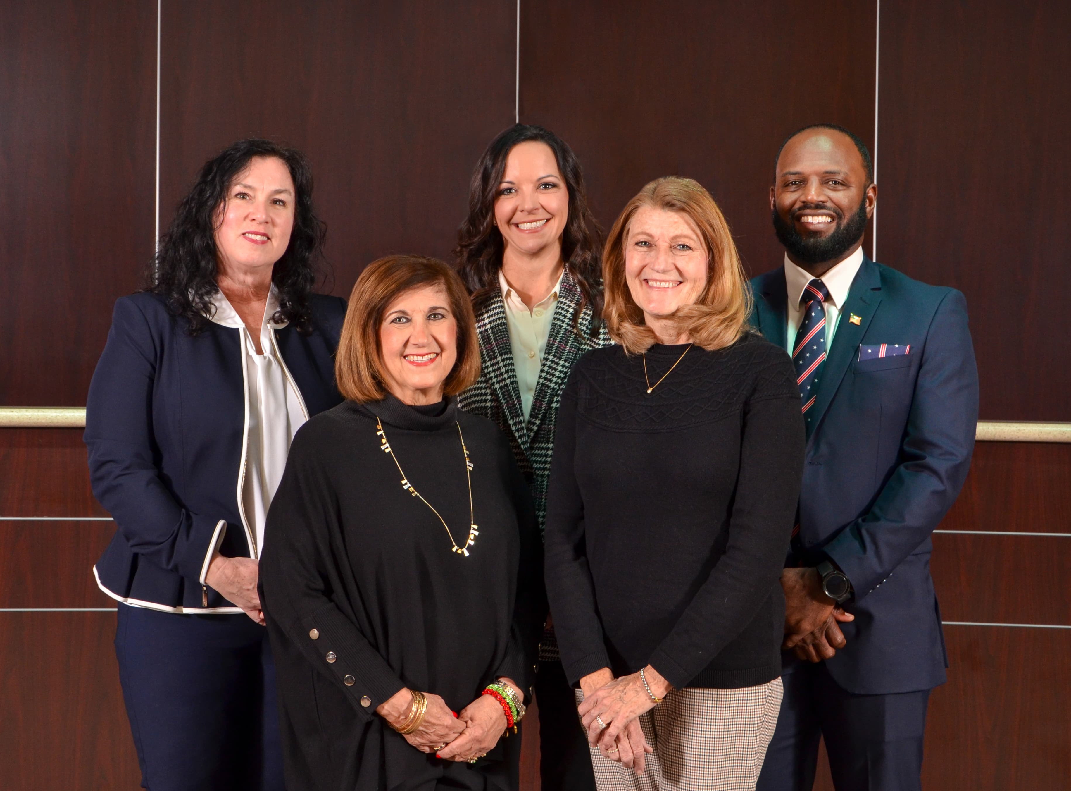 five EPS board members group photo in 2023 in board room