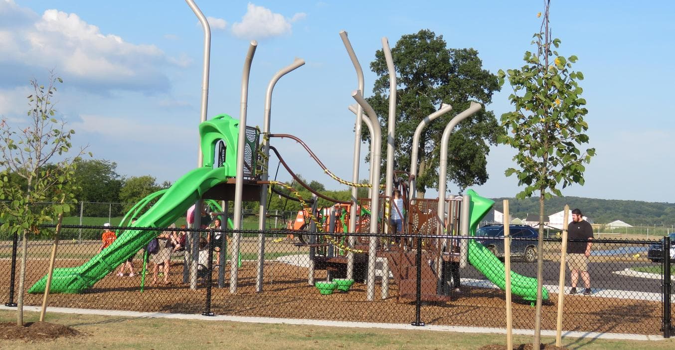 This larger play structure is available to children in the before and after school daycare programs.
