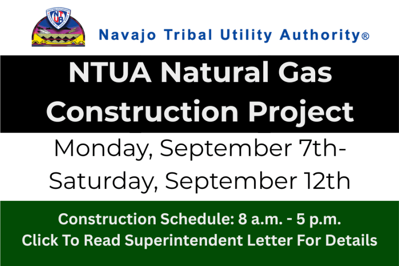 NTUA Natural Gas Construction Beginning September 7, 2026