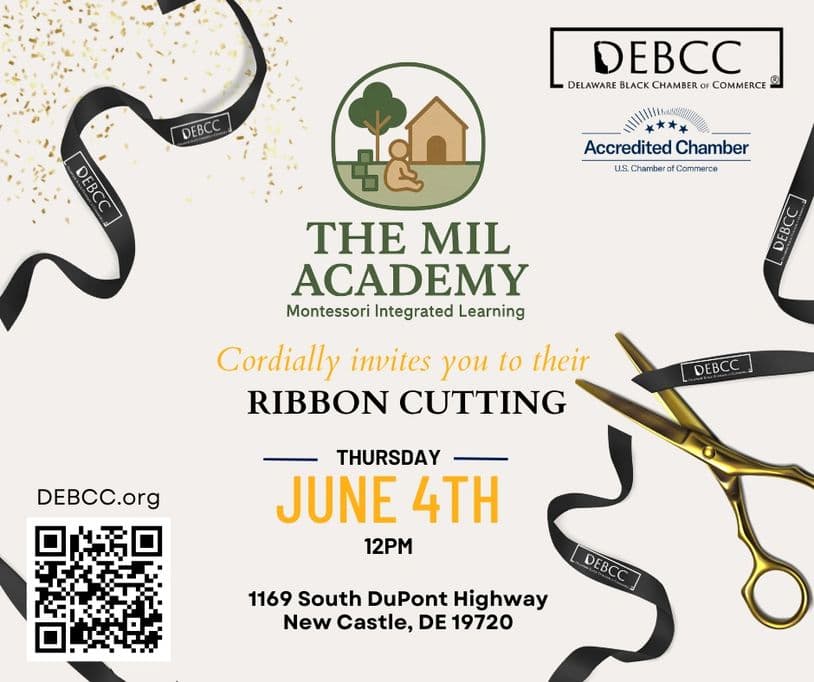 The MIL Academy invites you to their ribbon cutting on June 4th at 12 PM in New Castle, DE.