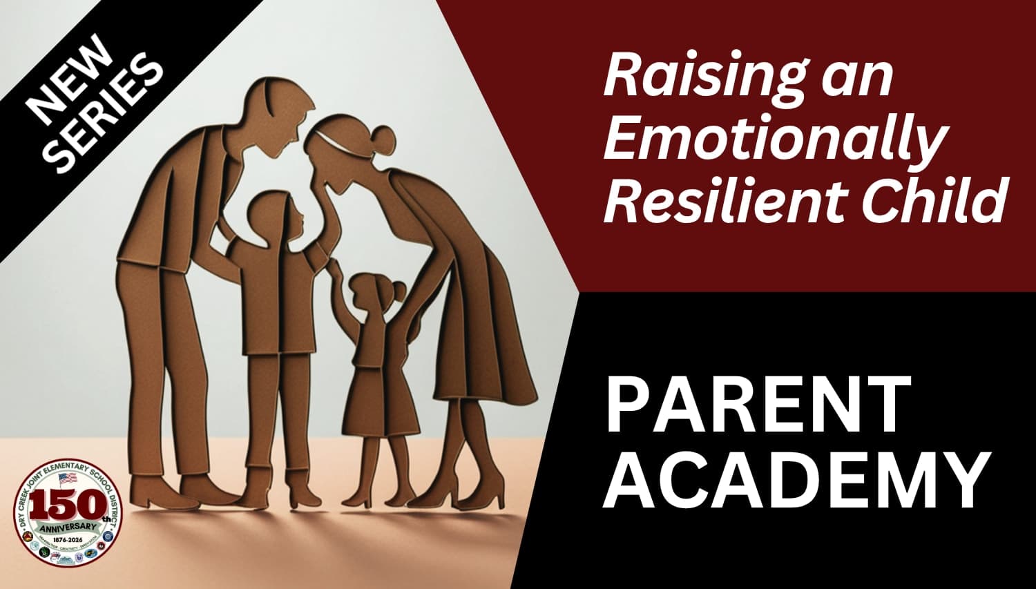 Parent Academy Series with paper cut out of a family of 4