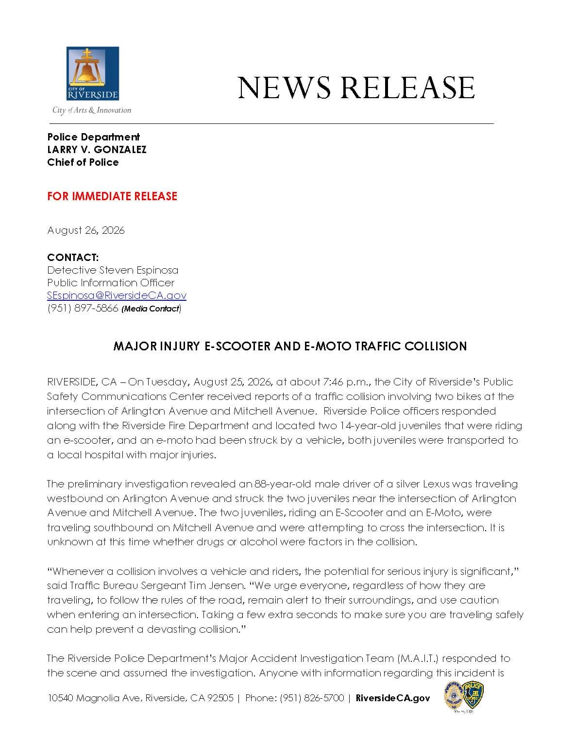 A news release document with the title 'NEWS RELEASE' and a logo.