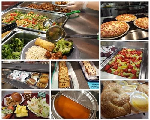 Collage of food images from the high school cafeteria