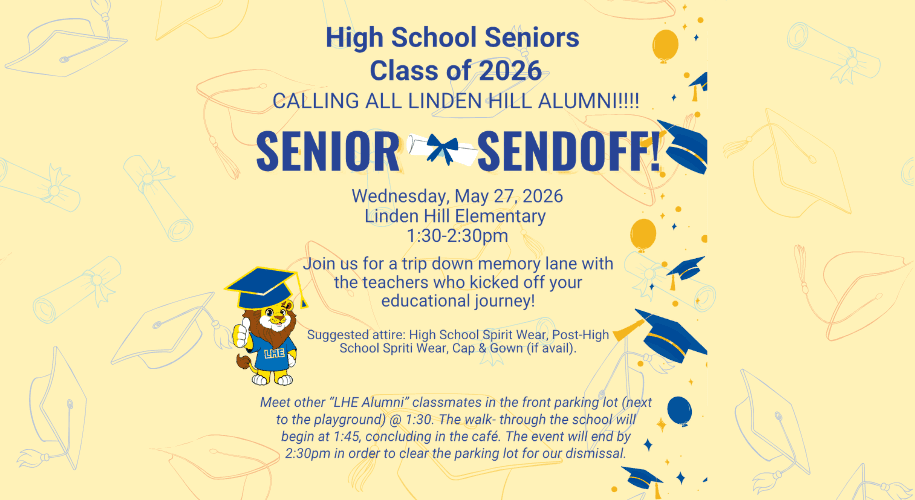 Poster for Linden Hill Senior Sendoff on May 27th