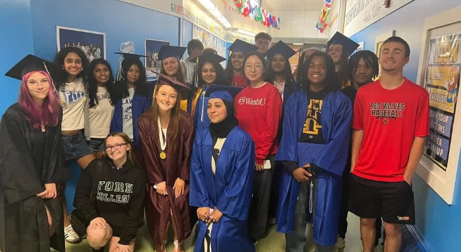 Students from the Class of 2026 pose for a picture