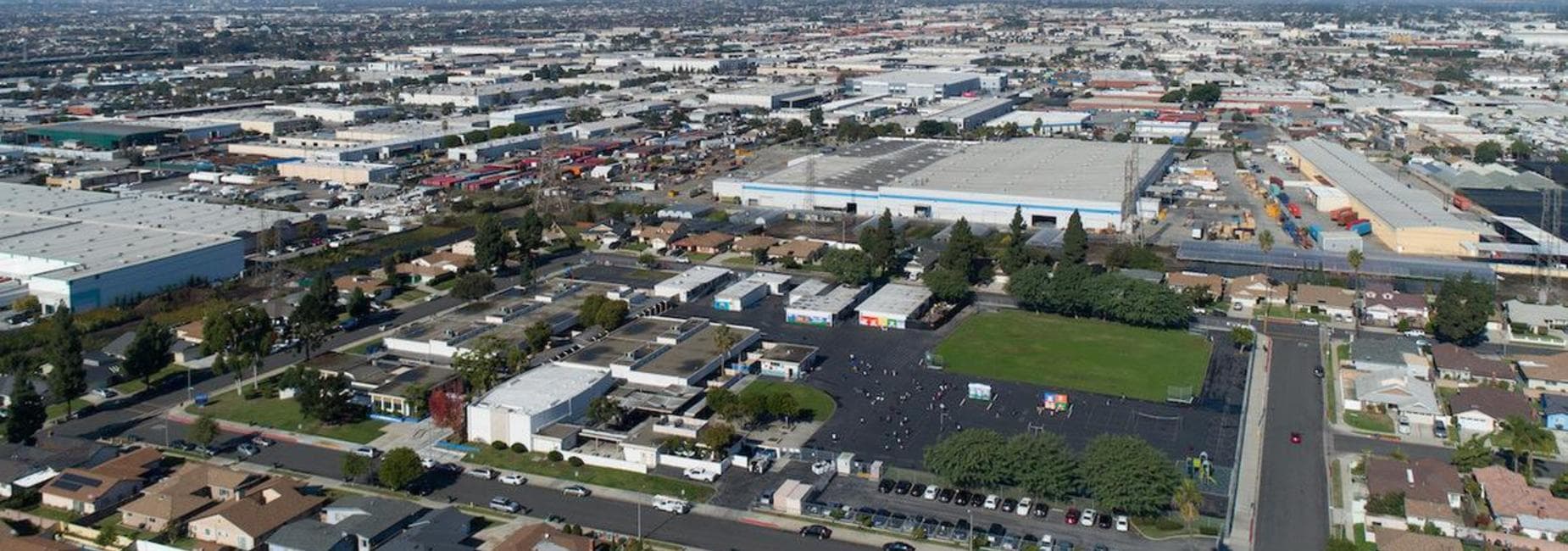 Drone view of campus