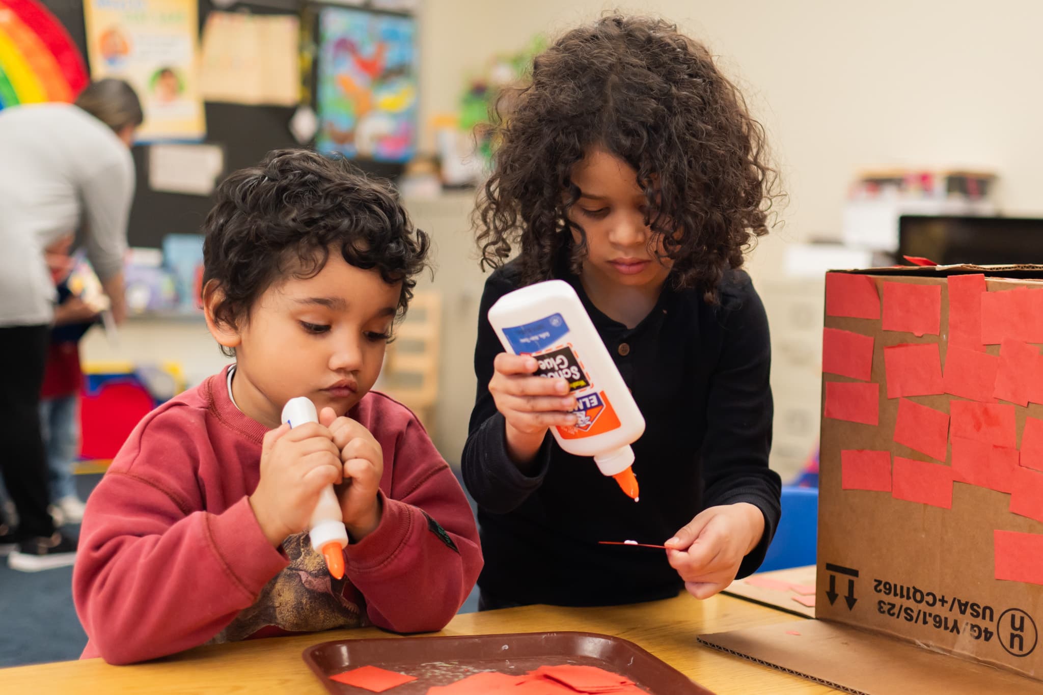 Young Children craft with glue