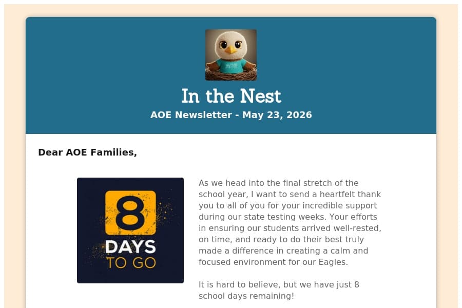 In the Nest May 23, 2026 Newsletter