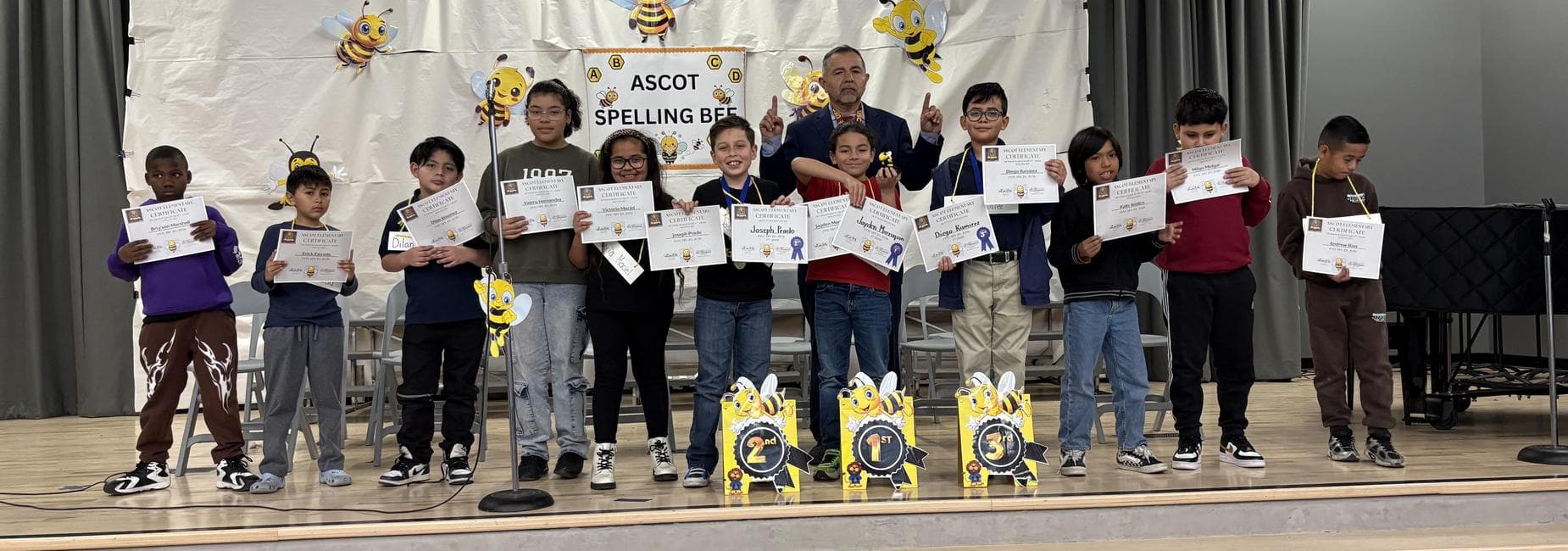 Ascot's 2025-2026 4th grade Scripp's Spelling Bee. Congratulation to all our contestant! Tuesday, January 20, 2025.