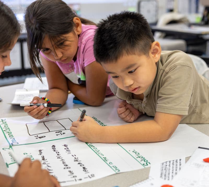 group work on math problem elementary