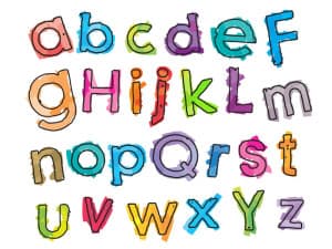Alphabet learning materials used in classrooms.