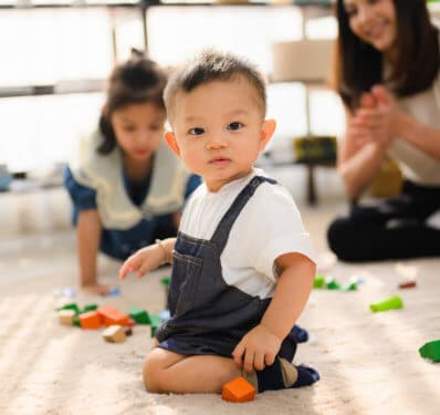 baby in play room
