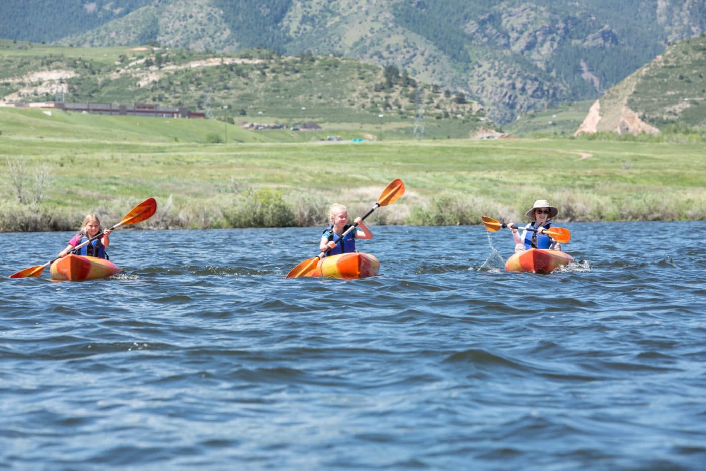 Campers kayaking.