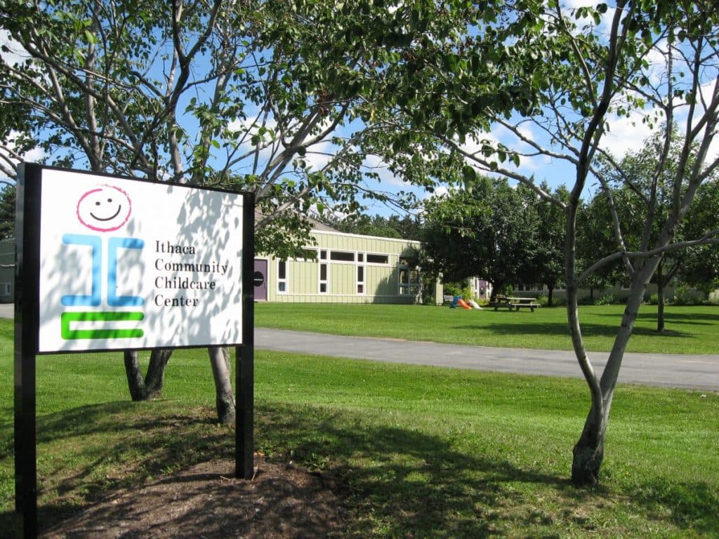 Exterior view of the center building.