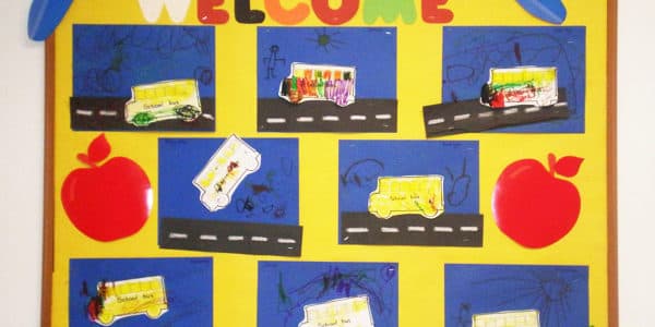 Art activity in a classroom.