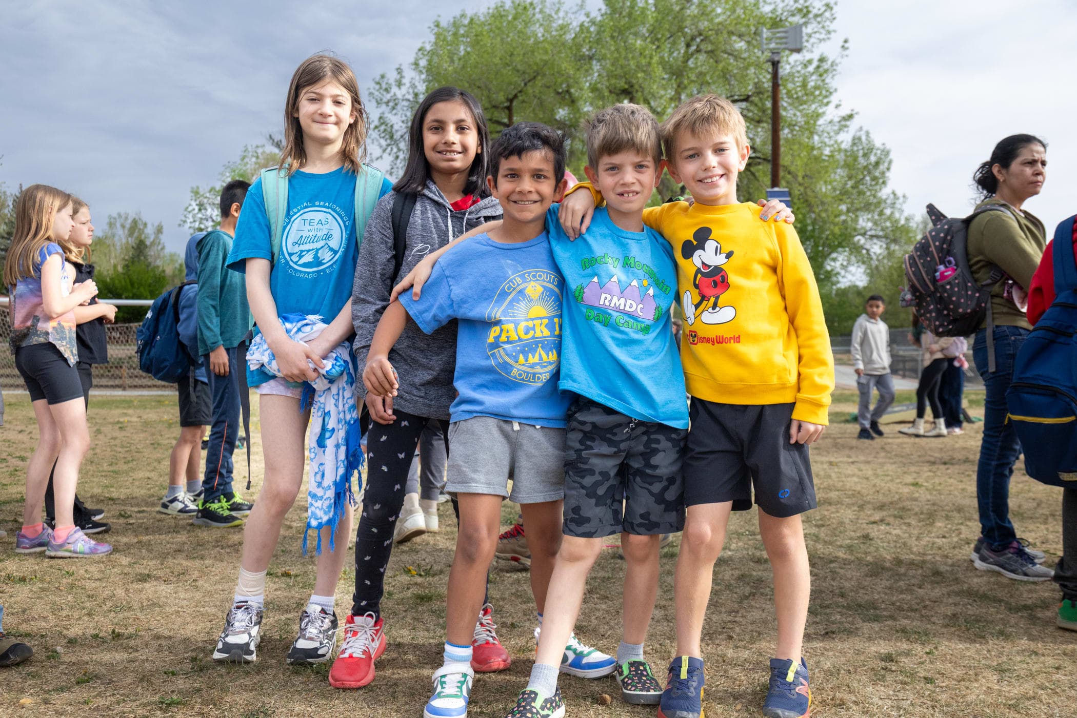 Students eating popsicles