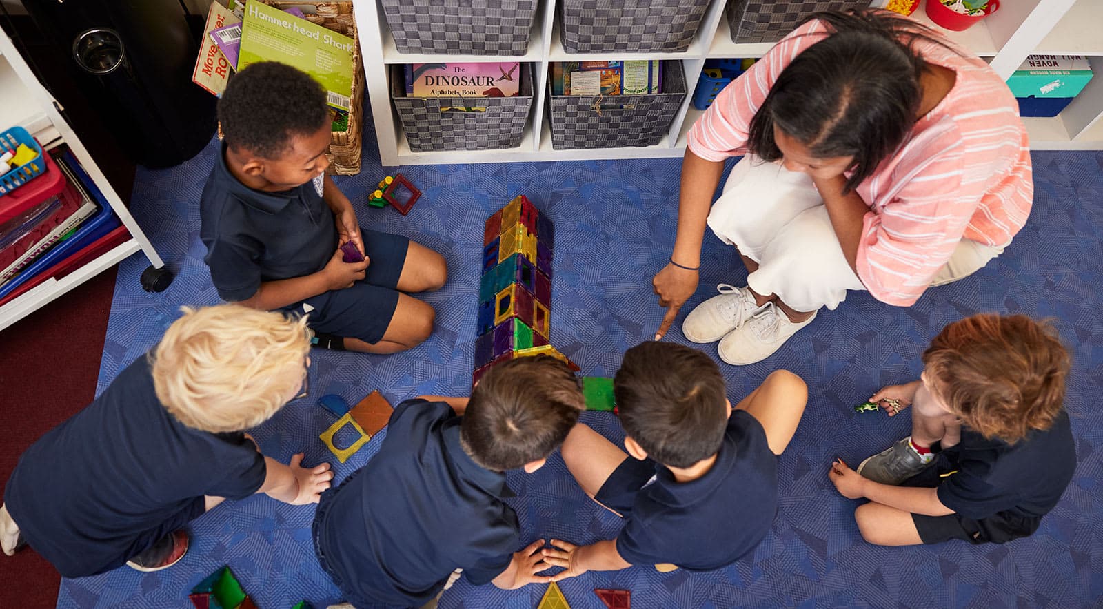 Above shot of Pre K students