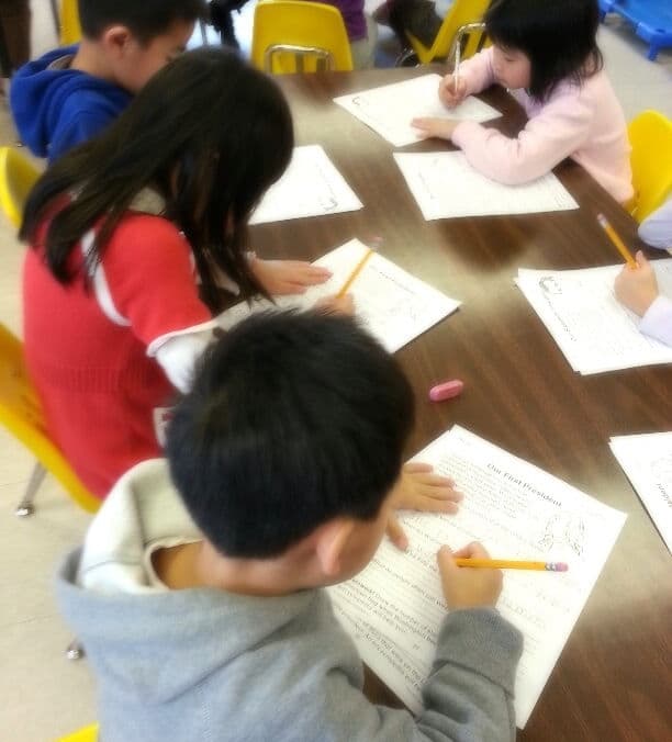 Children engaged in classroom activities.
