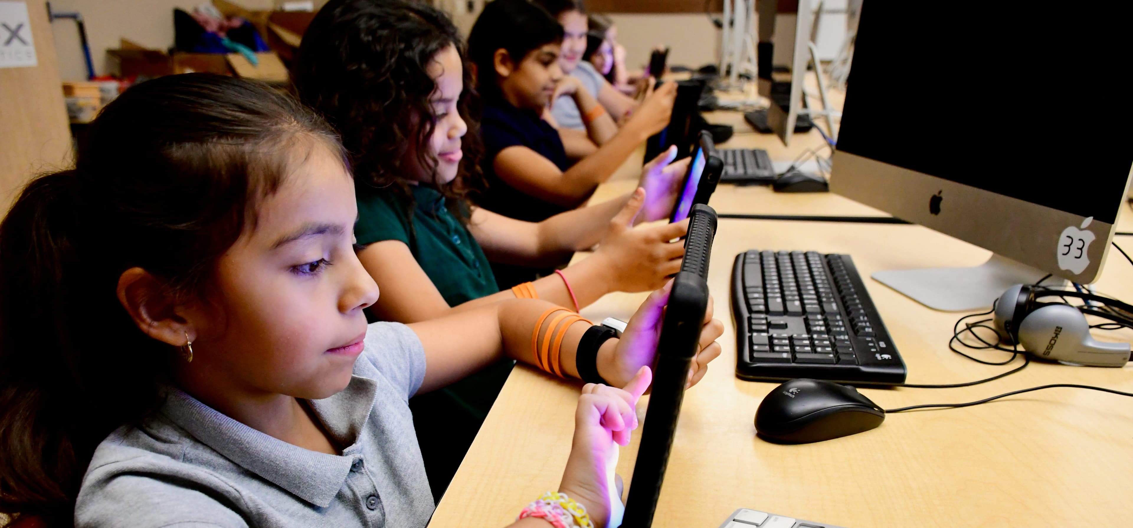Students working on iPads