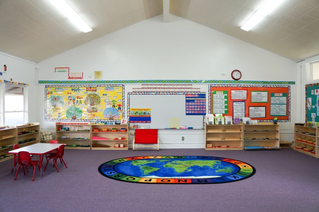 Preschool classroom interior.
