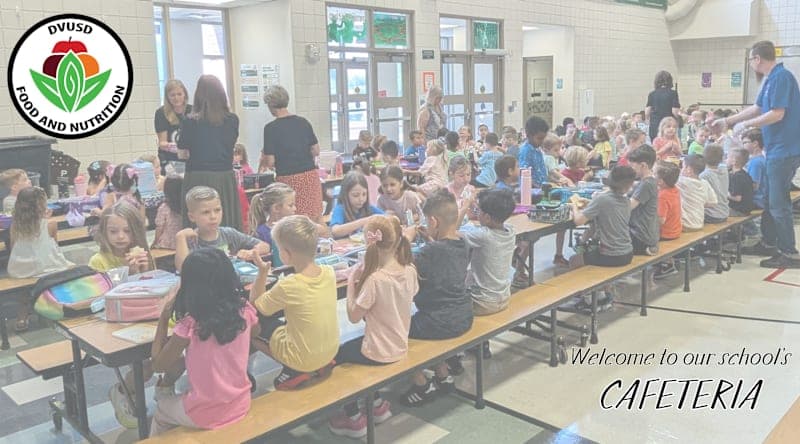 Photo of a school cafeteria