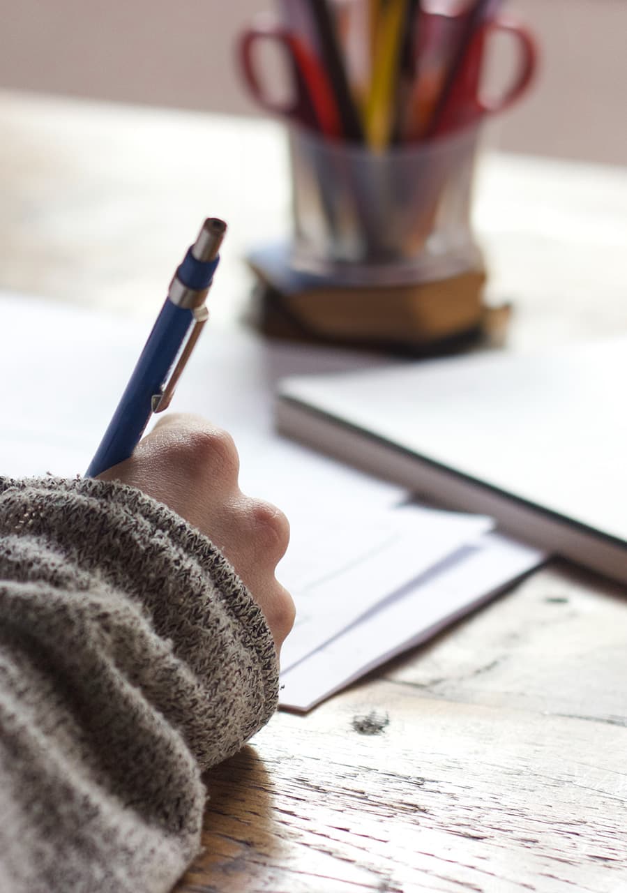 Child working on homework